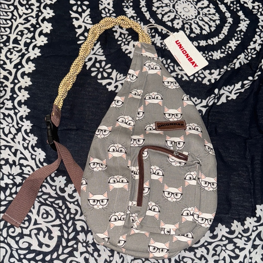 Unionbay Cat Print Sling Bag